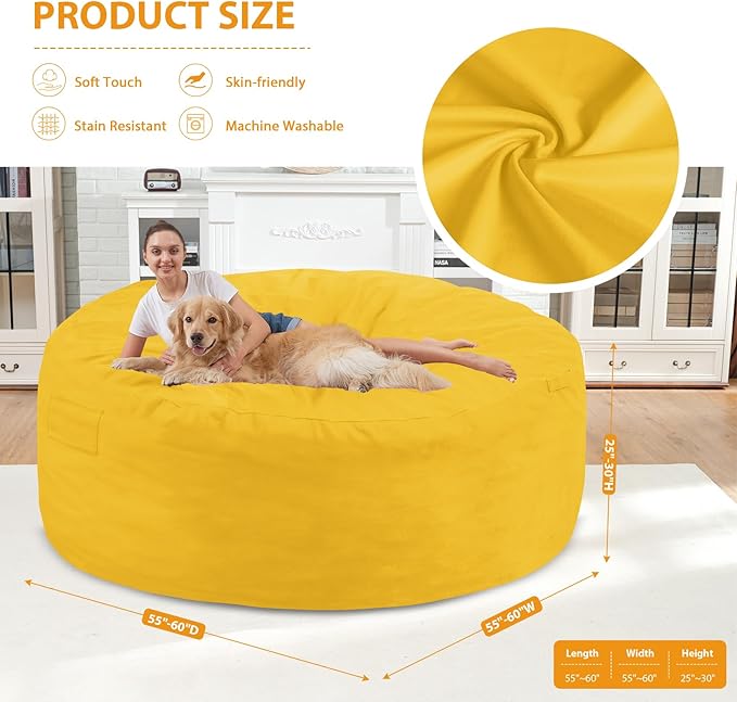 6FT Bean Bag Chair, Large Bean Bag Chairs - Image 3