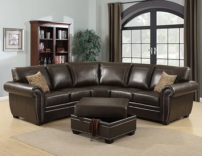 AC Pacific Louis Collection Traditional Upholstered Leather Living Room Piece - Image 4