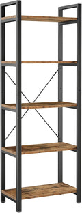 IRONCK Bookshelf 5-Tier Ladder Shelf 110 lbs or Shelf Vintage Industrial Style by IRONCK
