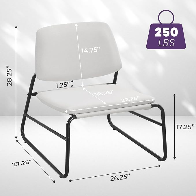 DAICO Modern Accent Chair Comfy Living Room Chair Armless Sling Accent Chairs - Image 2