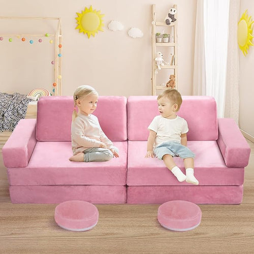 10Pcs Kids Play Couch, Toddler Sofa, Modular Kids Couch - Image 2