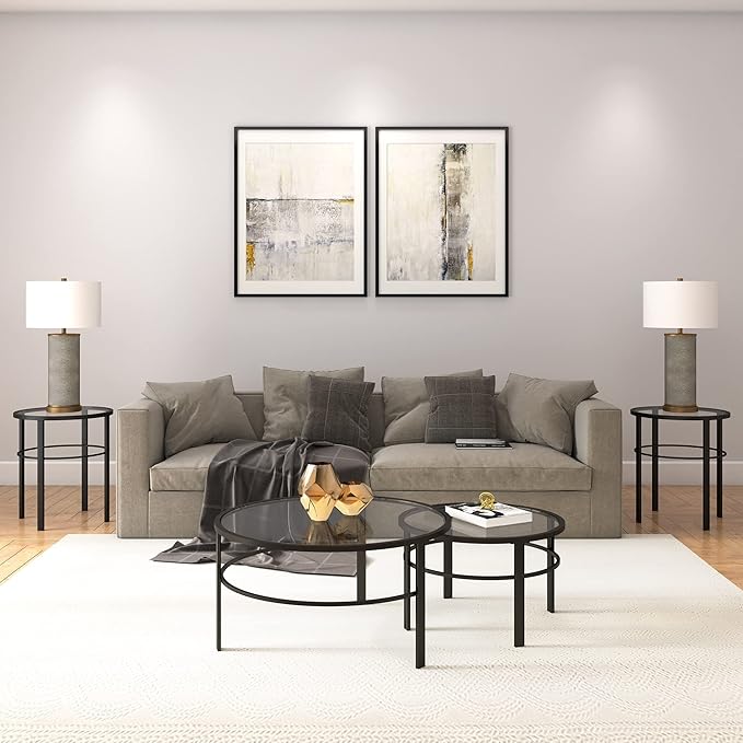 Henn&Hart 20" Wide Round Side Table in Blackened Bronze, Table - Image 2