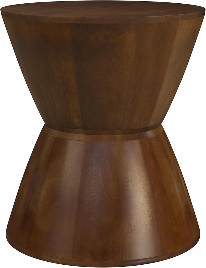 HomePop Walnut Mango Wood End/Side Round Table - Image 5