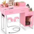 Vanity Desk with 4 Storage Drawers by Besiost