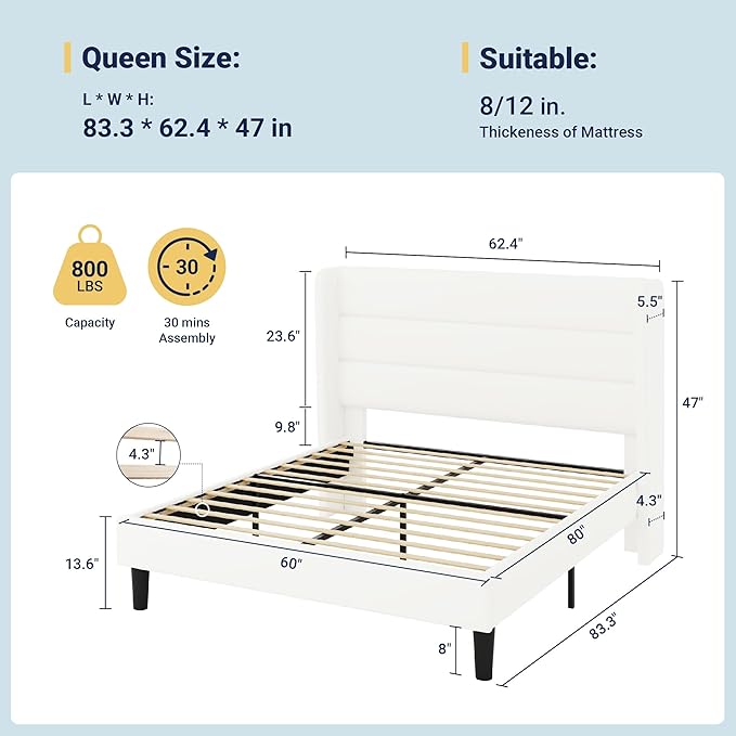 Allewie Queen Size Platform Bed Frame - Image 2