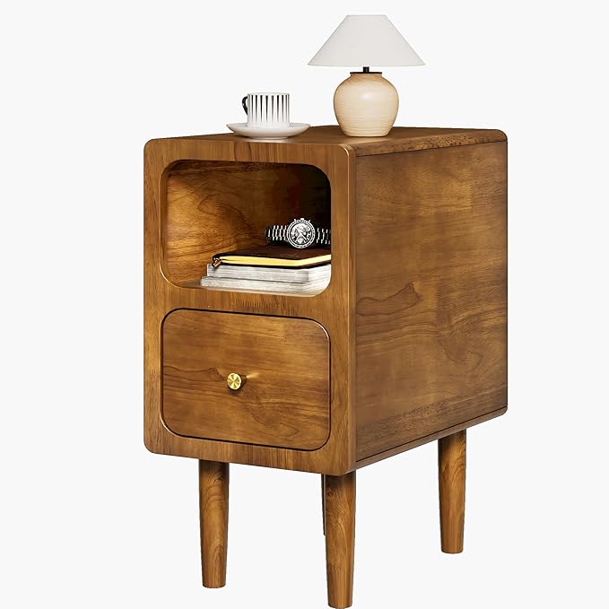 Narrow Nightstand, Solid Wood Night Stand by MVPSONAG