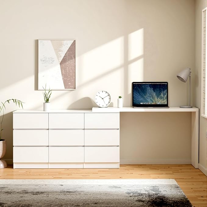 9 Drawer Vanity Dresser Combo by Unknown
