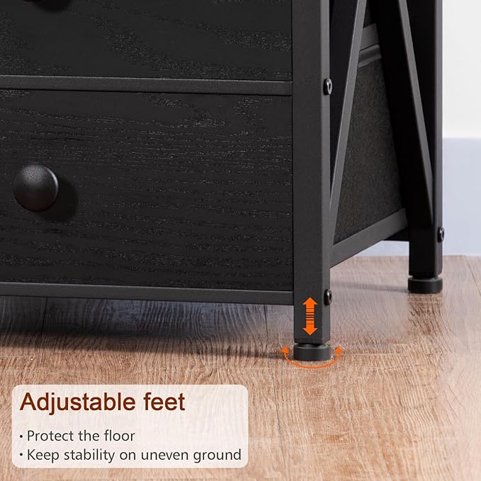 AMHANCIBLE LED Nightstand with Charging Station, Smart End Side Table with USB - Image 9