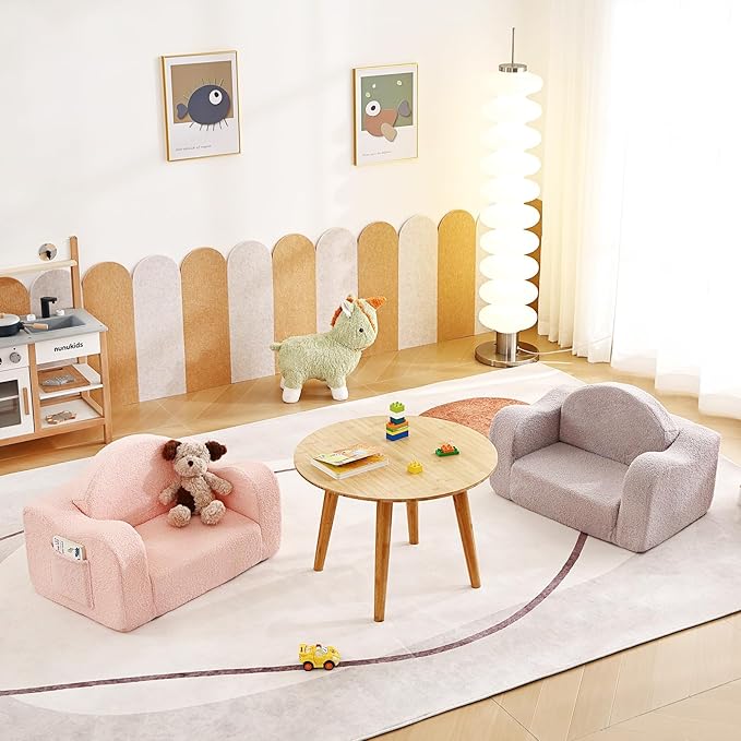 Tiita Kids Sofa, 2-in-1 Kid Sofa Chair, Convertible Chirldren Couch to Lounger - Image 4