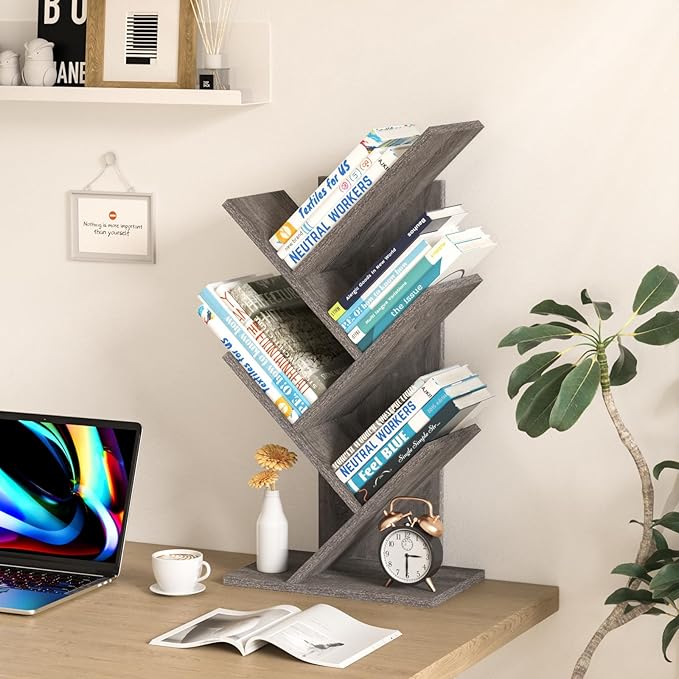 5 Tier Tree Book Shelf, Small Desktop Bookshelf - Image 5