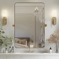 MOON MIRROR Brushed Gold Rectangle Pivot Mirror by MOONMIRROR