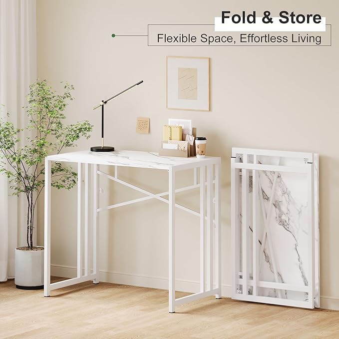 35 inch Folding Small Desk, Writing Gaming Computer Camping Desk - Image 7
