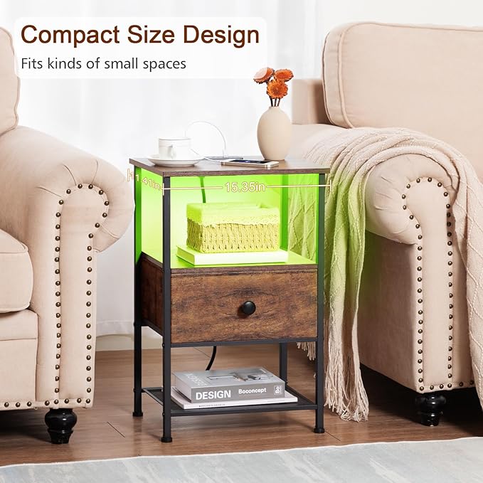 Night Stand Set 2, LED Nightstand - Image 8