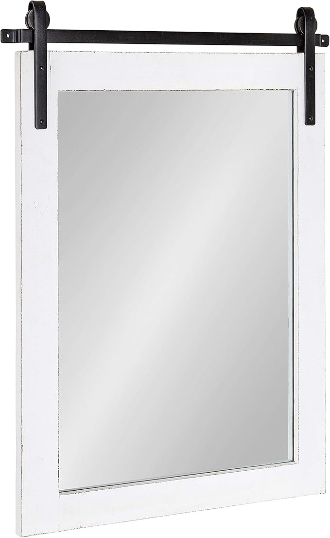 Kate and Laurel Cates Farmhouse Wood Framed Wall Mirror, 18 x 26, Barn by KateandLaurel