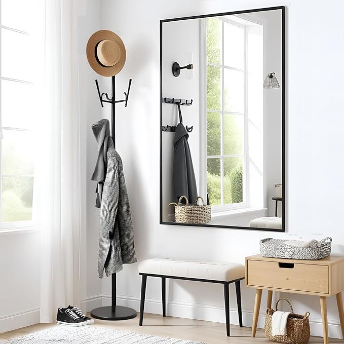 Bathroom Mirror, 30x48 Inch, Wall Mounted, Metal Framed Vanity Mirror, Hangs - Image 3