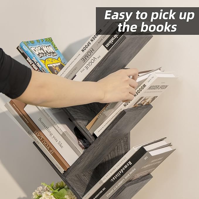 5 Tier Tree Book Shelf, Small Desktop Bookshelf - Image 4