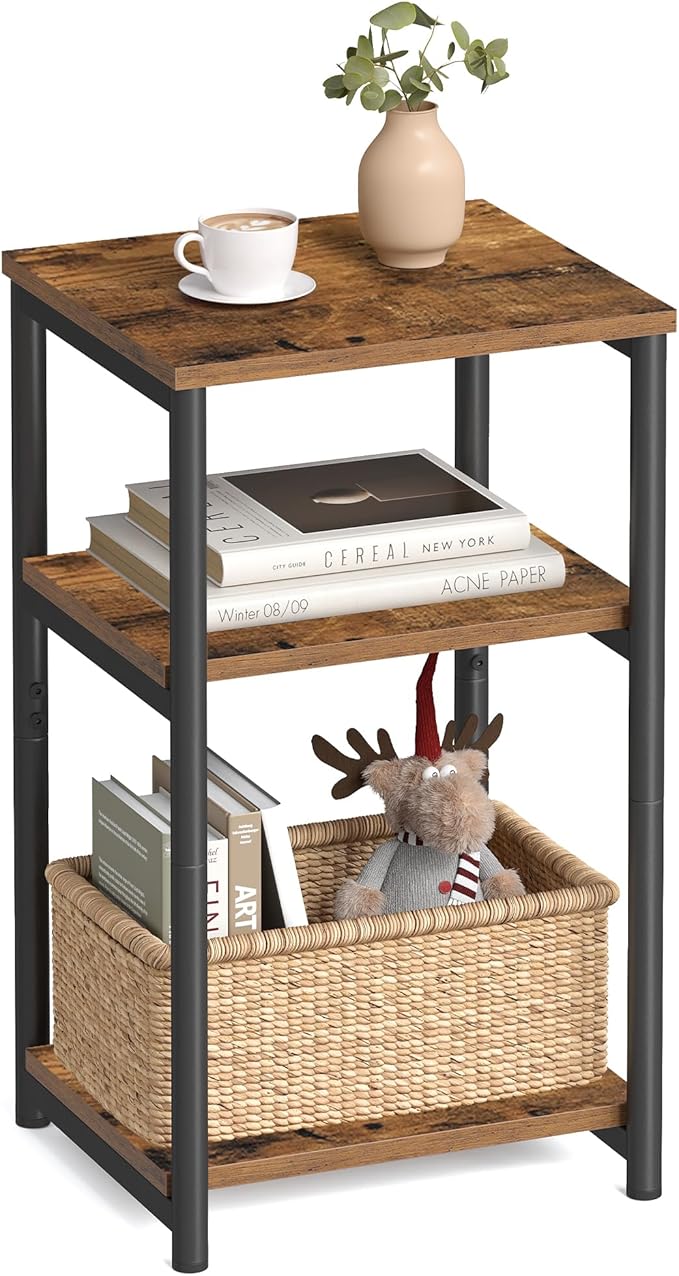 VASAGLE Side Table, Small End Table, Tall Nightstand by VASAGLEbySONGMICSHOME