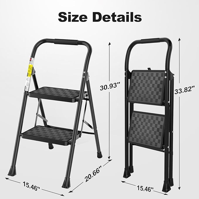 HBTower 2 Step Ladder, Step Stool - Image 7