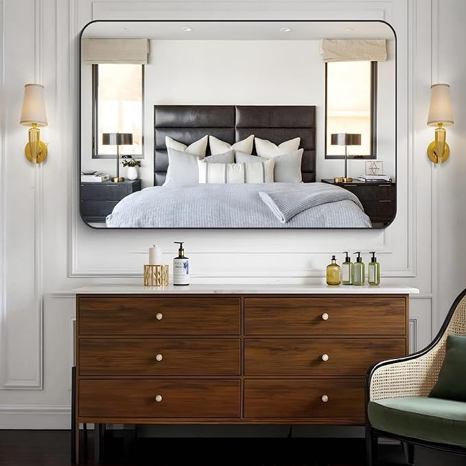 KOCUUY Black Bathroom Mirror 60"x40", Large Vanity Mirror - Image 3