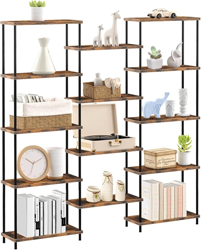 MOOACE 5 Tier Bookshelf, Industrial Style Bookcases by MOOACE