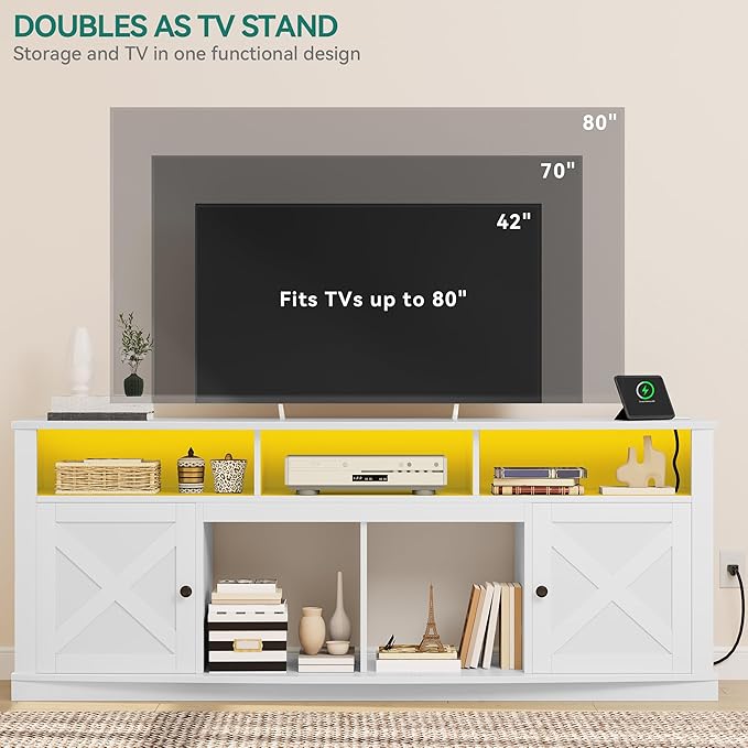 YITAHOME TV Stand for 75/80 Inch TV, Media Furniture TV Table - Image 7