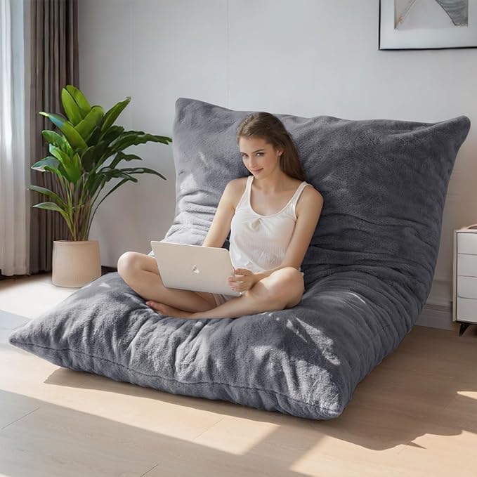 BYBYME 3 in 1 Bean Bag Chair, Convertible Chair Folds from Bean Bag to Lounger - Image 9