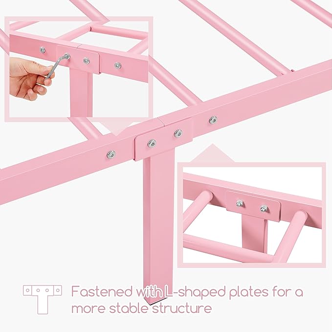 Yaheetech Twin Size Bed Frame Metal Platform Bed Frame Mattress Foundation - Image 6