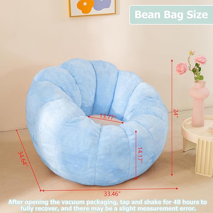 Pumpkin Bean Bag Sofa Chair, Bean Bag Chair - Image 2