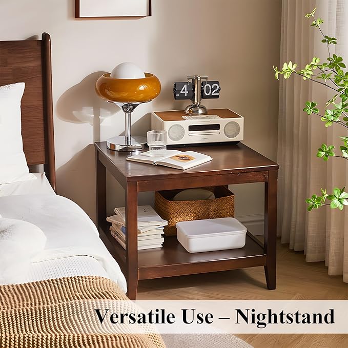 Side Table, Solid Wood Square End Table - Image 8