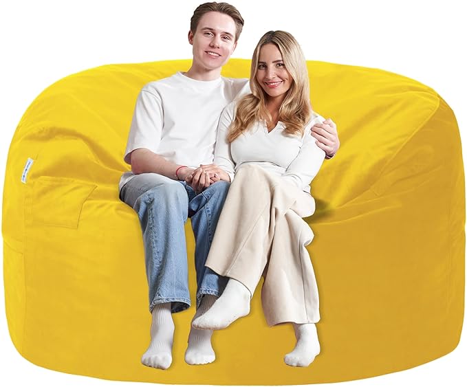 5FT Bean Bag Chair with Ultra Soft Velvet Cover Bean Bag Sofa with Memory Foam by Unknown