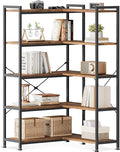 Casaottima Corner Bookshelf 5 Tier, 57 Inches Reversible Book Shelf by Casaottima
