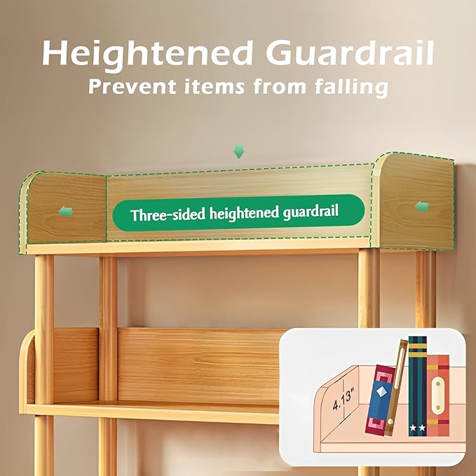 4-Tier Wooden Open Bookcase - Image 5