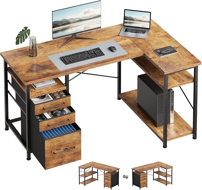 47" Computer Desk with Drawers, Desks by Maihail