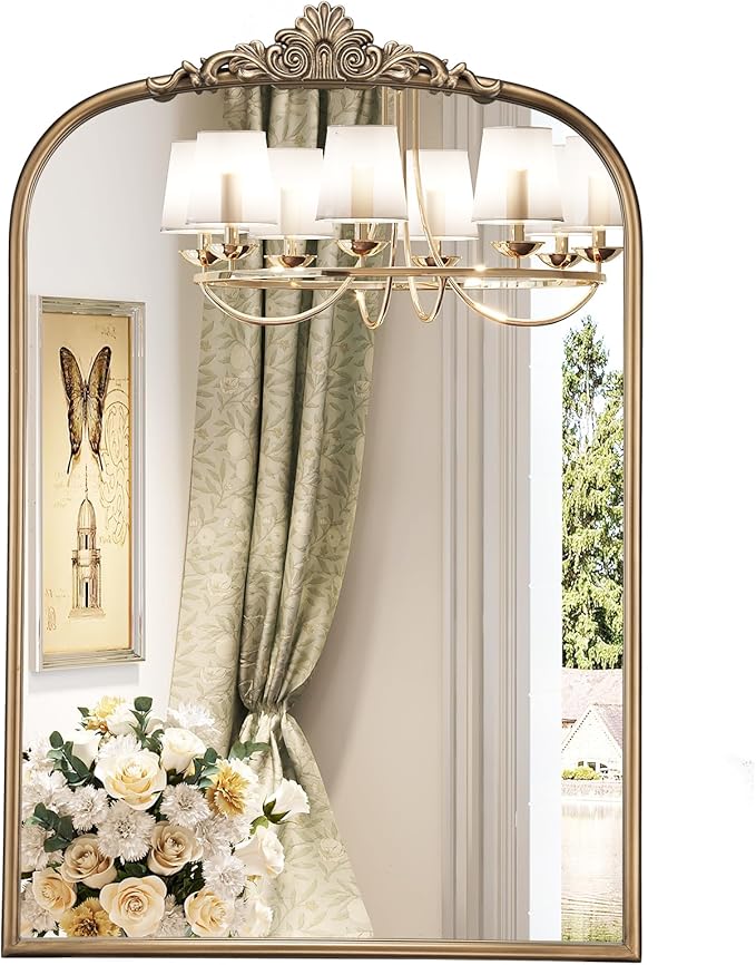 24" x 36" Antique Gold Arched Mirror by Mestikits