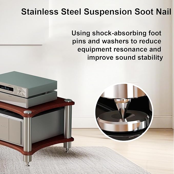 2-Tier AV Media Stand, Stereo Racks and Stands, Video Component Cabinet Audio - Image 5