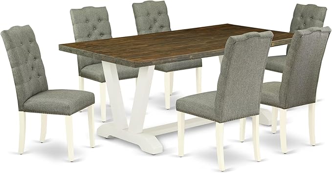 East West Furniture V077EL207-7 7 Piece Kitchen Table Set Consist of a by EastWestFurniture