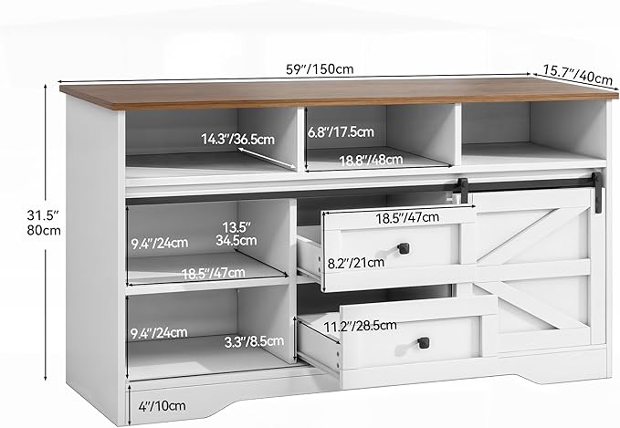 YITAHOME Buffet Cabinet with Drawers, Modern Farmhouse Coffee Bar Station Wood - Image 2