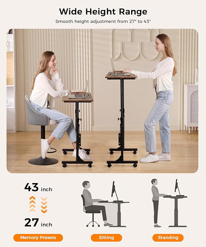 Standing Desk Adjustable Height, Mobile Stand Up Desks - Image 3