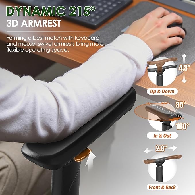GABRYLLY Ergonomic Office Chair, Big and Tall Mesh Chair - Image 5