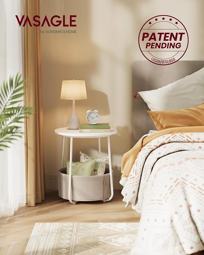 VASAGLE Small Round Side End Table, Modern Nightstand - Image 4