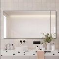 Black Bathroom Mirror for Wall, Rectangle Mirrors by LAIYA