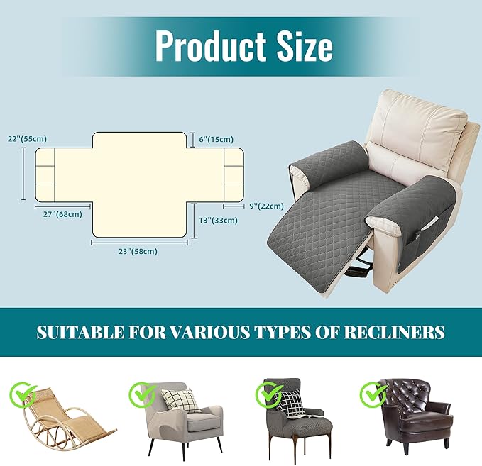MEHIDFY Sofa Seat Arm Cover, Waterproof Couch Armrest Protector, Anti-Slip Sofa - Image 2