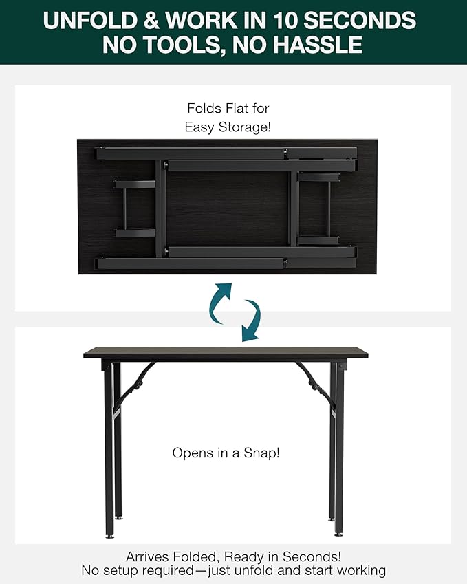 Frylr Small Folding Computer Desk – Portable 43.3 Inch Foldable Laptop Table - Image 3