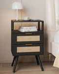Rattan Nightstand, Farmhouse Bedside Table by JOONEE