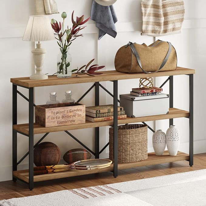 BON AUGURE Console Tables for Entryway, Industrial Sofa Table Behind Couch - Image 8
