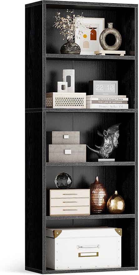 Casaottima 5-Tier Open Bookshelf and Bookcase, Floor Standing Display Storage by Casaottima