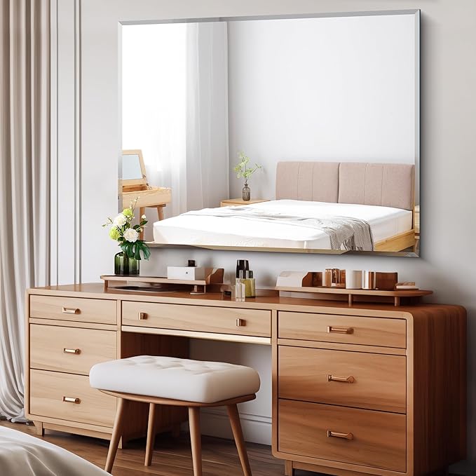 Beveled Bathroom Mirror, 36x48 Inch Large Bathroom Mirrors - Image 2