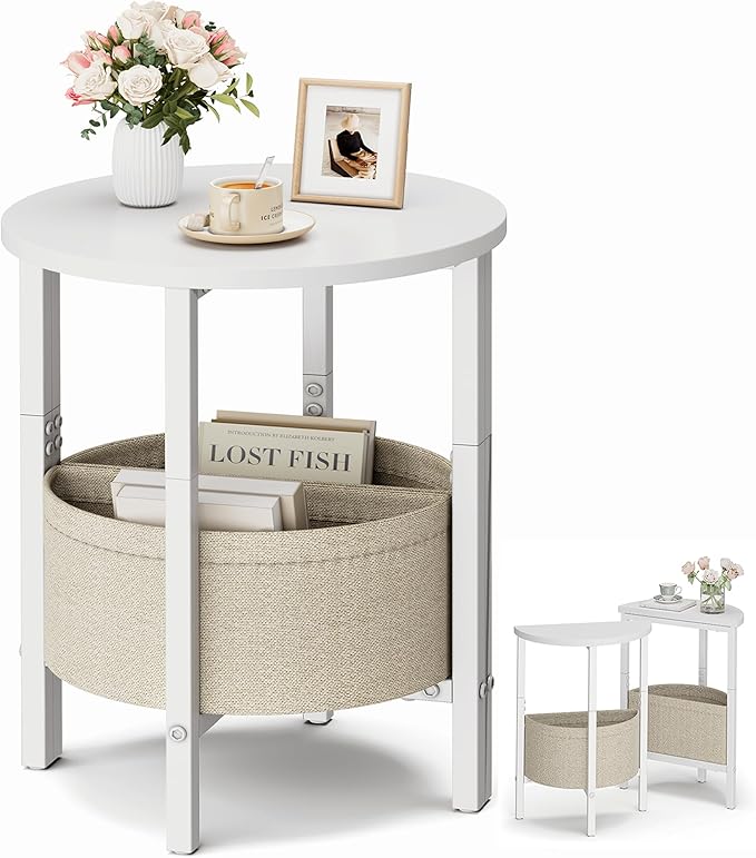 VAGUSICC Small Round Side Table End Table by Vagusicc