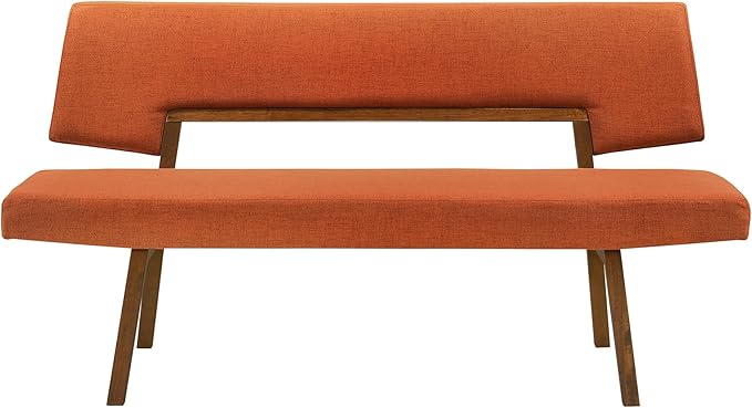 Armen Living Channell Mid Century Modern 5 Piece Walnut Wood Dining Table Set - Image 5
