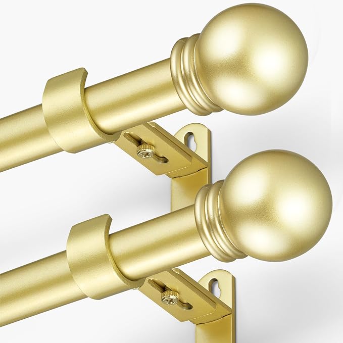 Curtain Rods for Windows 16 to 136 Inches, Curtain Rod Max Adjustable Length of by AMZSEVEN
